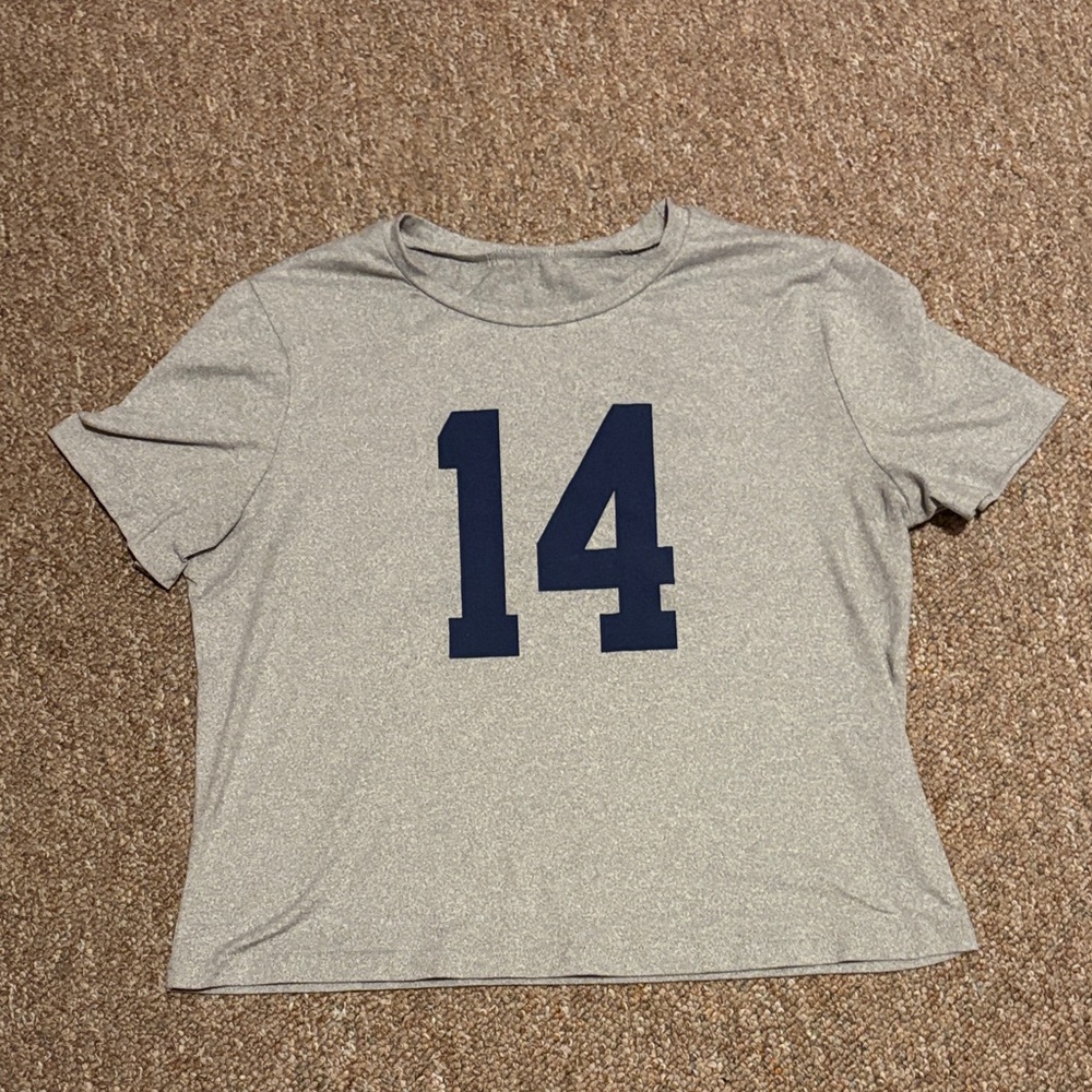 Gray T-Shirt with Navy Number 14